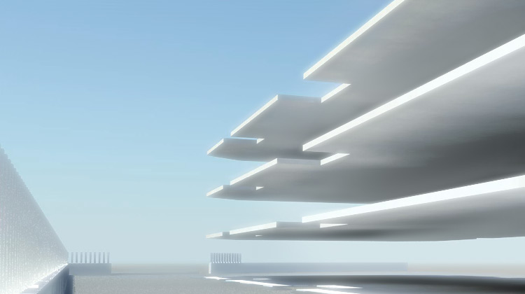 Industrial building - Concept sketch - Project collaboration & rendering, copyright Massimiliano Fabrizi