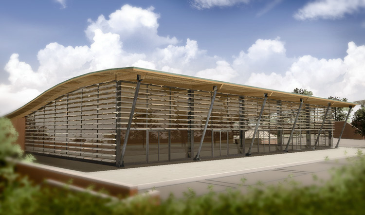 Industrial building - Concept sketch - Project collaboration & rendering, copyright Massimiliano Fabrizi